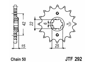 Pignon JT SPROCKETS acier standard 292 - 525