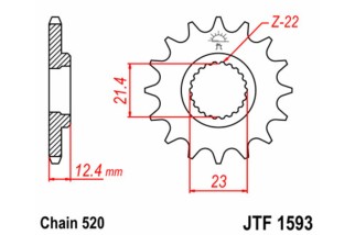 Pignon JT SPROCKETS acier standard 1593 - 520