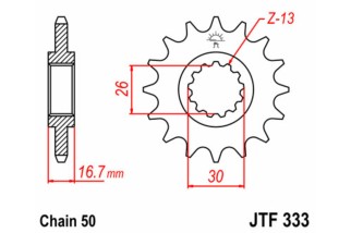Pignon JT SPROCKETS acier standard 333 - 530