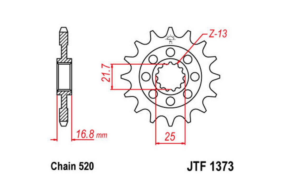 Pignon JT SPROCKETS acier standard 1373 - 520