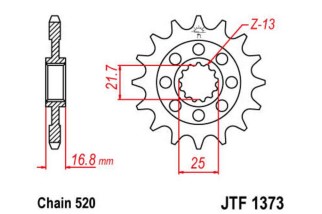 Pignon JT SPROCKETS acier standard 1373 - 520