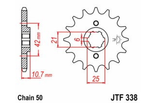 Pignon JT SPROCKETS acier standard 338 - 530