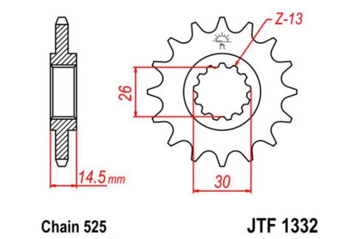 Pignon JT SPROCKETS acier standard 1332 - 525