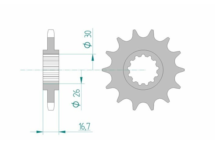 Pignon AFAM acier standard 20612 - 525