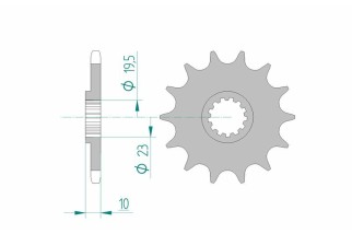 Pignon AFAM acier anti-boue 22303 - 520