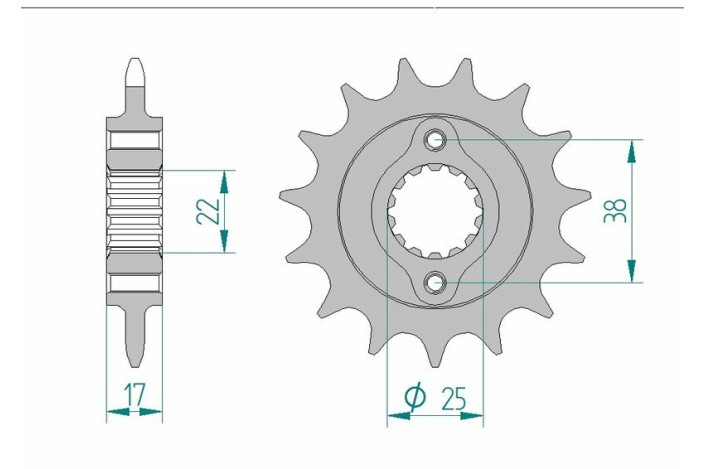 Pignon AFAM acier standard 52612 - 520