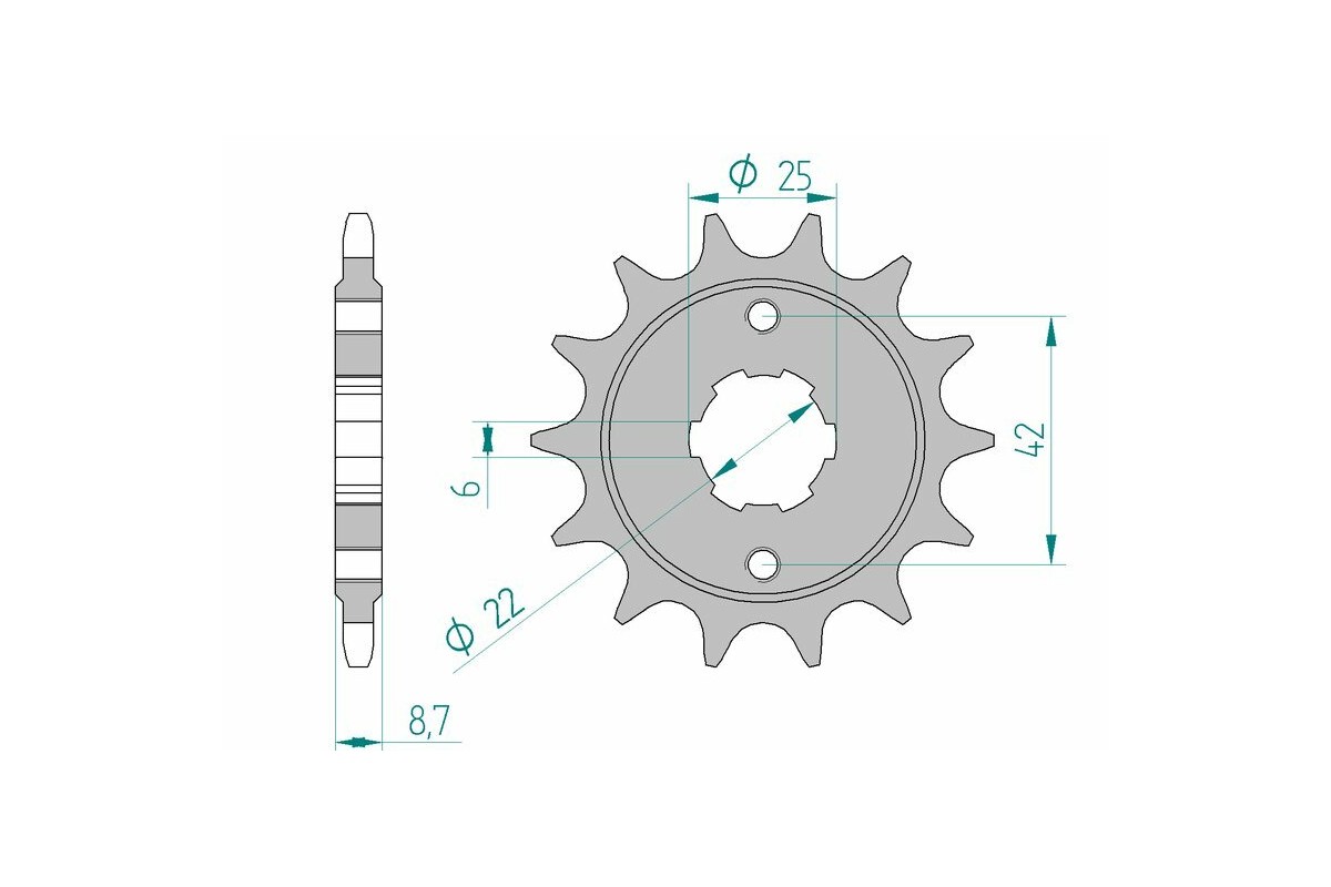 Pignon AFAM acier standard 20401 - 520