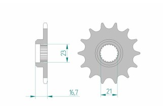 Pignon AFAM acier standard 21506 - 520