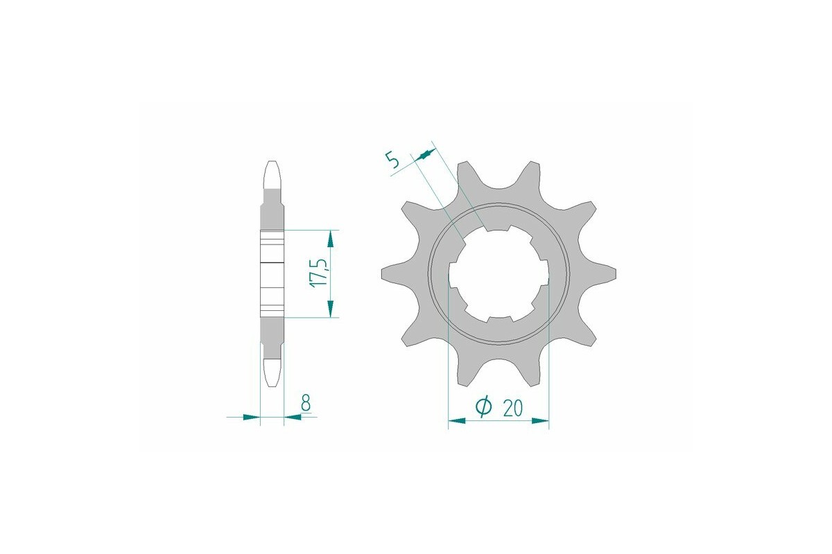Pignon AFAM acier standard 94306 - 520