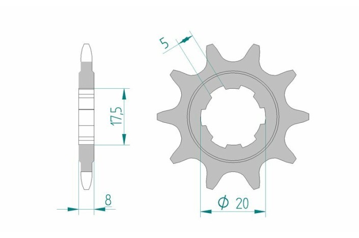 Pignon AFAM acier standard 94306 - 520
