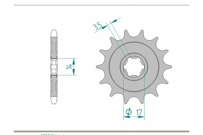 Pignon AFAM acier standard 24203 - 428