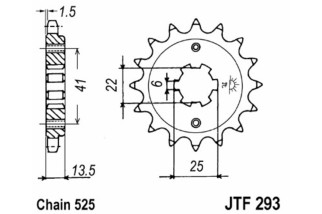 Pignon JT SPROCKETS acier standard 293 - 525