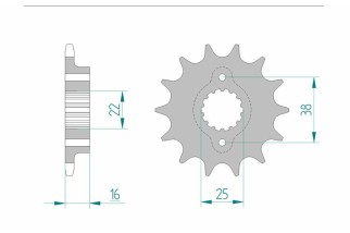 Pignon AFAM acier standard 52604 - 520