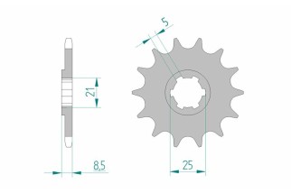 Pignon AFAM acier standard 24302 - 520