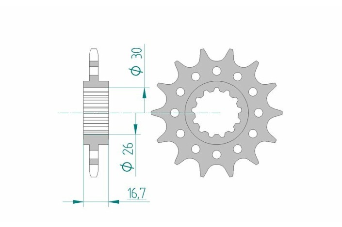 Pignon AFAM acier standard 20608 - 520