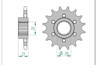 Pignon AFAM acier standard 37600 - 525