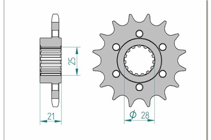 Pignon AFAM acier standard 37600 - 525
