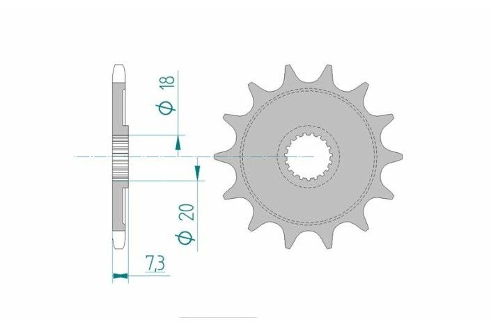 Pignon AFAM acier anti-boue 20206 - 520