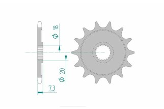 Pignon AFAM acier anti-boue 20206 - 520