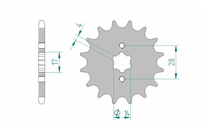 Pignon AFAM acier standard 49200 - 428