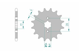Pignon AFAM acier standard 49200 - 428
