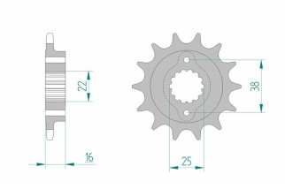 Pignon AFAM acier standard 52610 - 520