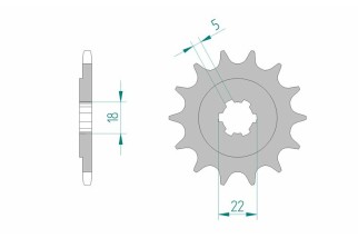 Pignon AFAM acier standard 24201 - 520