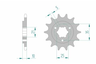 Pignon AFAM acier standard 22600 - 520