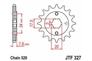 Pignon JT SPROCKETS acier standard 327 - 520