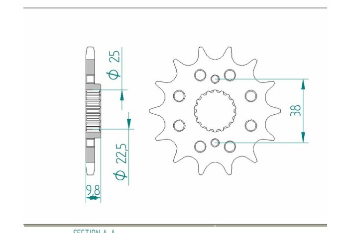 Pignon AFAM acier standard 166400 - 520