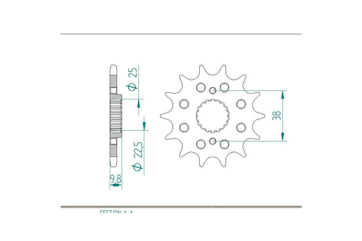 Pignon AFAM acier standard 166400 - 520