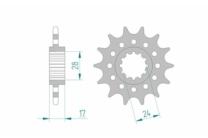 Pignon AFAM acier standard 20511 - 520