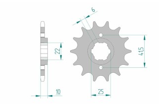 Pignon AFAM acier standard 20508 - 520