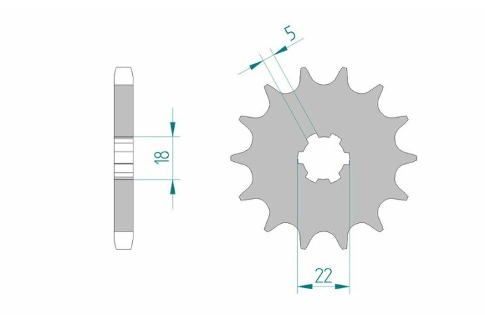Pignon AFAM acier standard 22501 - 530