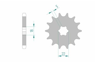 Pignon AFAM acier standard 22501 - 530