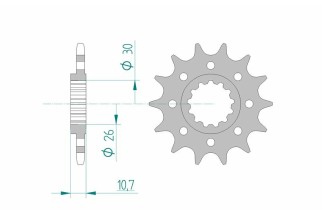 Pignon AFAM acier Racing 21804 - 520