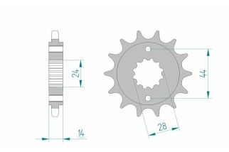Pignon AFAM acier standard 20614 - 525