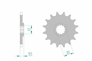 Pignon AFAM acier anti-boue 94120 - 420