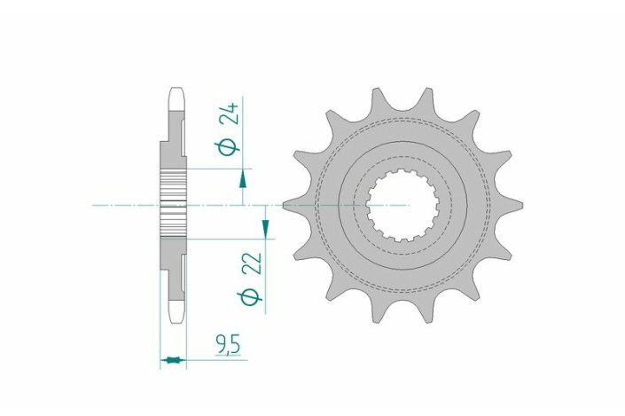 Pignon AFAM acier anti-boue 20311 - 520