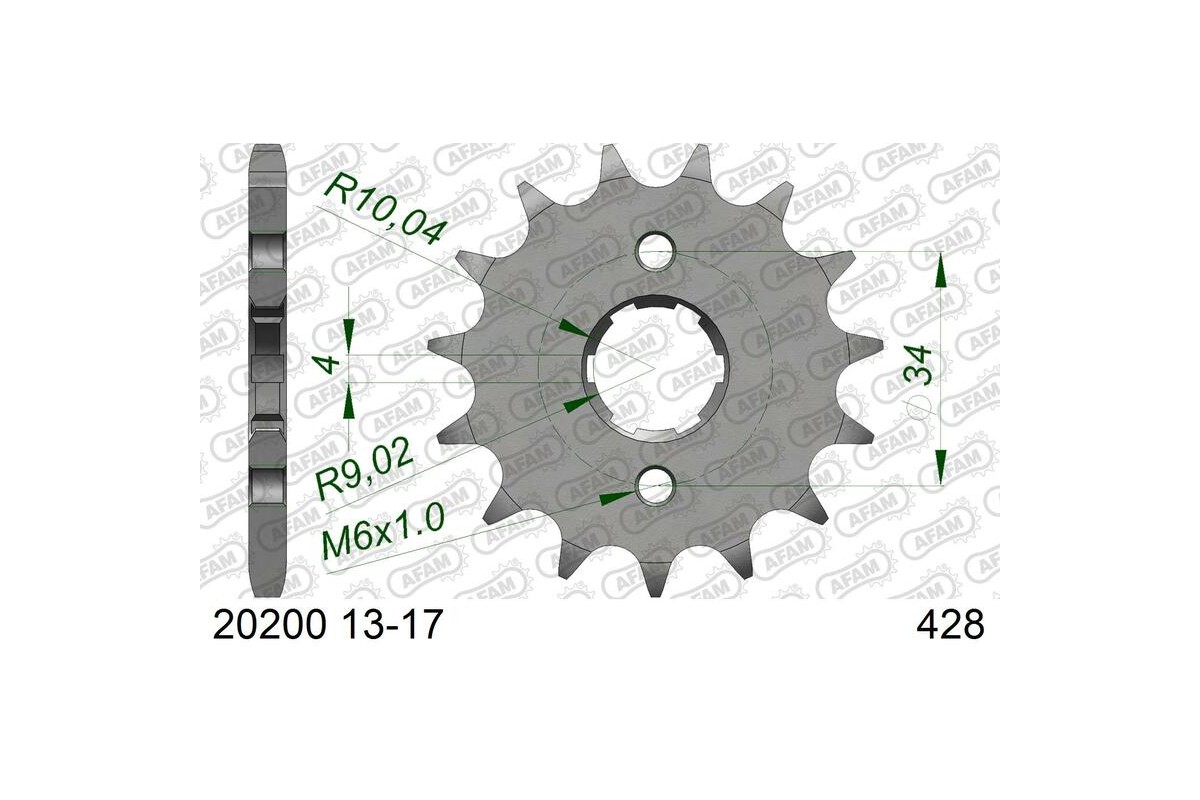 Pignon AFAM acier standard 20200 - 428