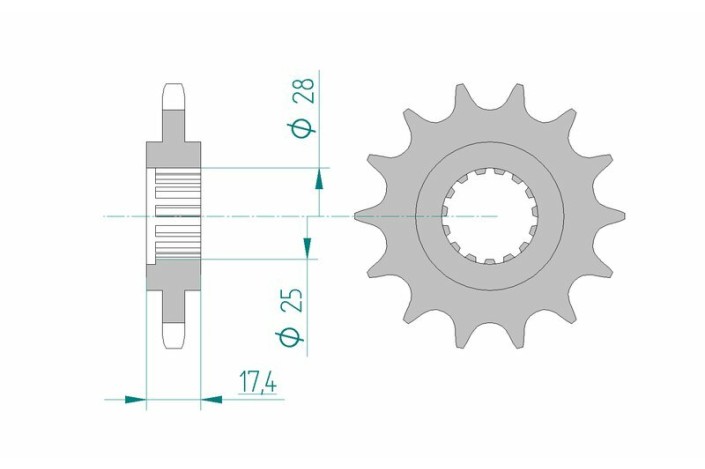 Pignon AFAM acier standard 91800 - 525
