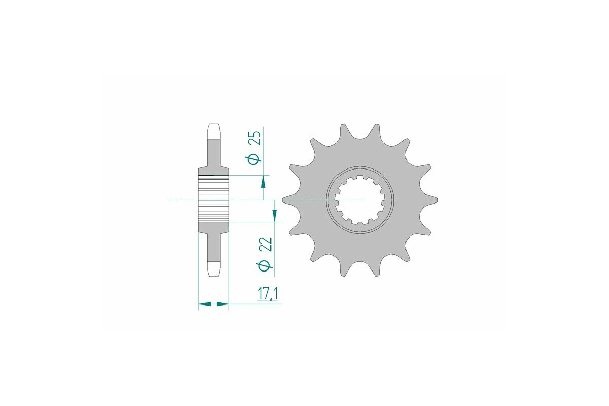 Pignon AFAM acier standard 20405 - 525