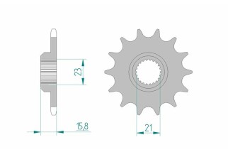 Pignon AFAM acier standard 21504 - 520