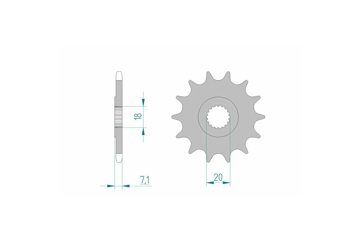 Pignon AFAM acier anti-boue 22203 - 520