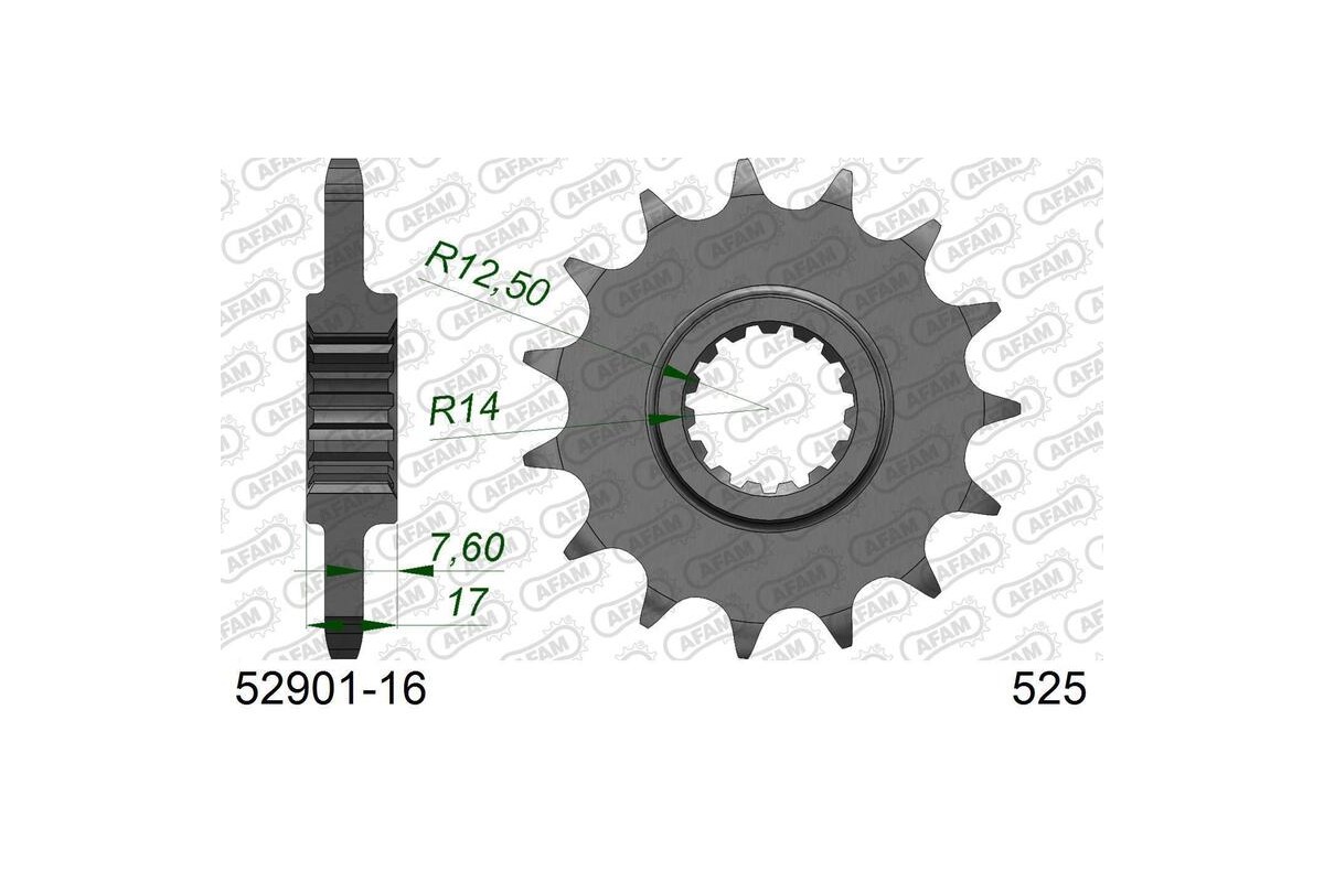 Pignon AFAM acier standard 52901 - 525