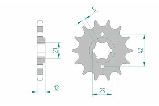 Pignon AFAM acier standard 21501 - 530