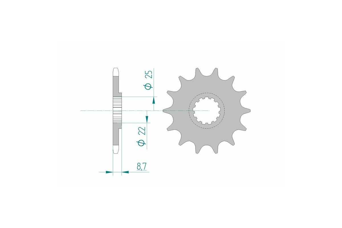 Pignon AFAM acier standard 22505 - 520