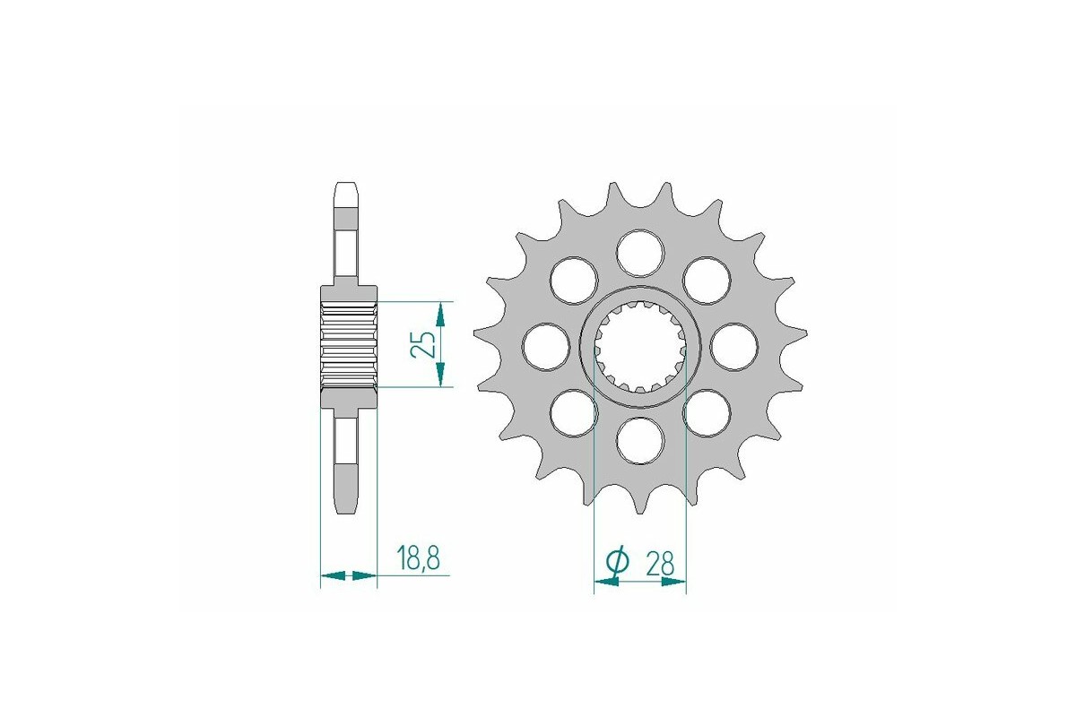 Pignon AFAM acier standard 61602 - 525
