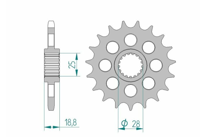 Pignon AFAM acier standard 61602 - 525
