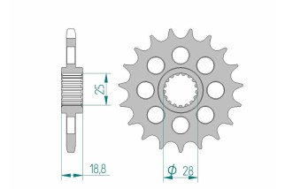 Pignon AFAM acier standard 61602 - 525
